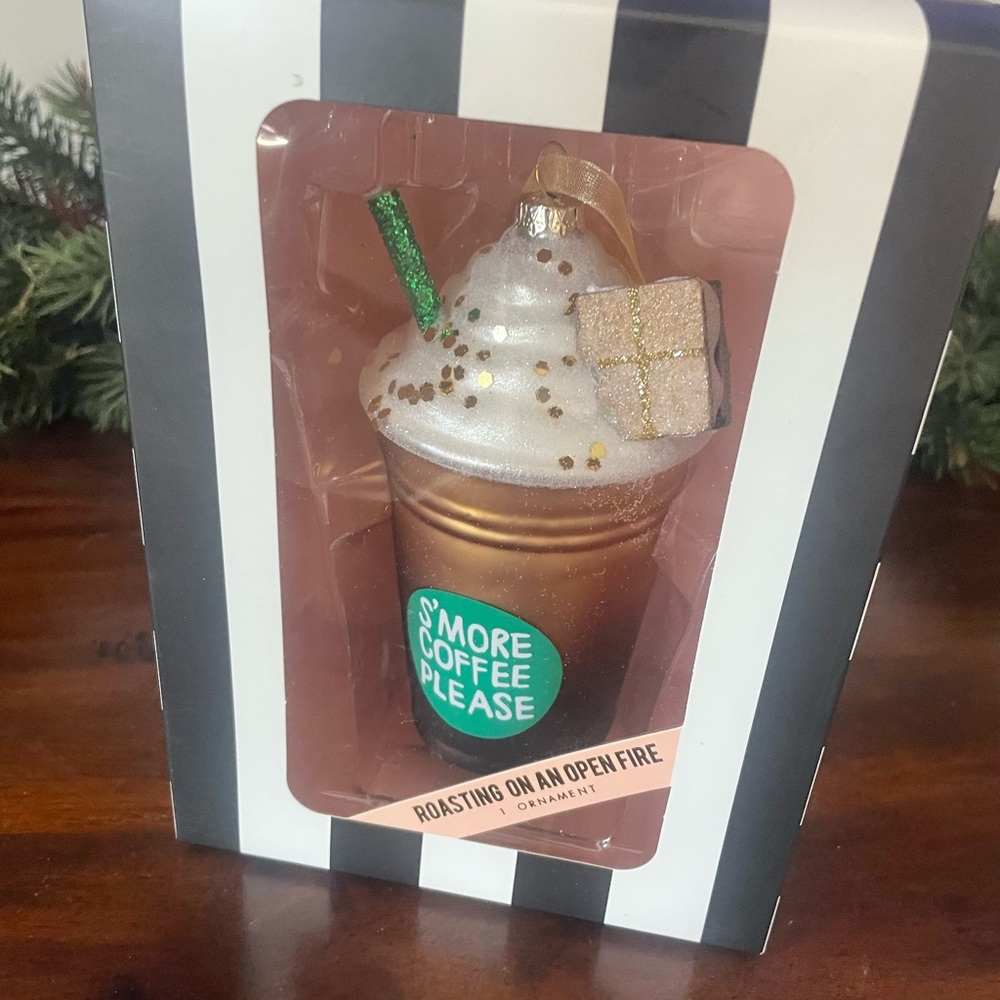 Oak Lane Coffee glass Christmas ornament New in Box
